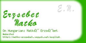 erzsebet matko business card